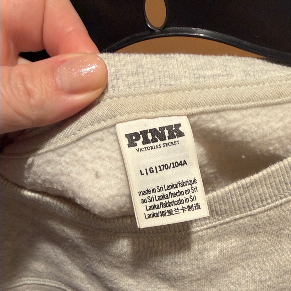 PINK Victoria's Secret Gray Cropped Sweatshirt - Picture 2 of 4
